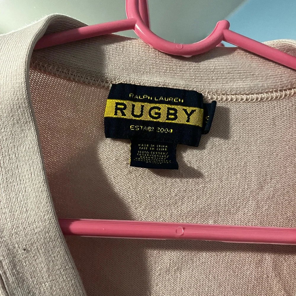 Vintage Ralph Lauren Rugby
Cardigan Women's Medium
Light Pink Varsity Striped - Picture 2 of 2